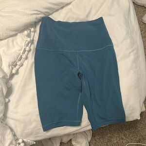 blue lululemon biker shorts